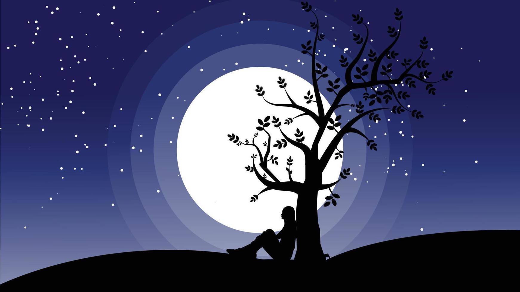 lonely background at night vector