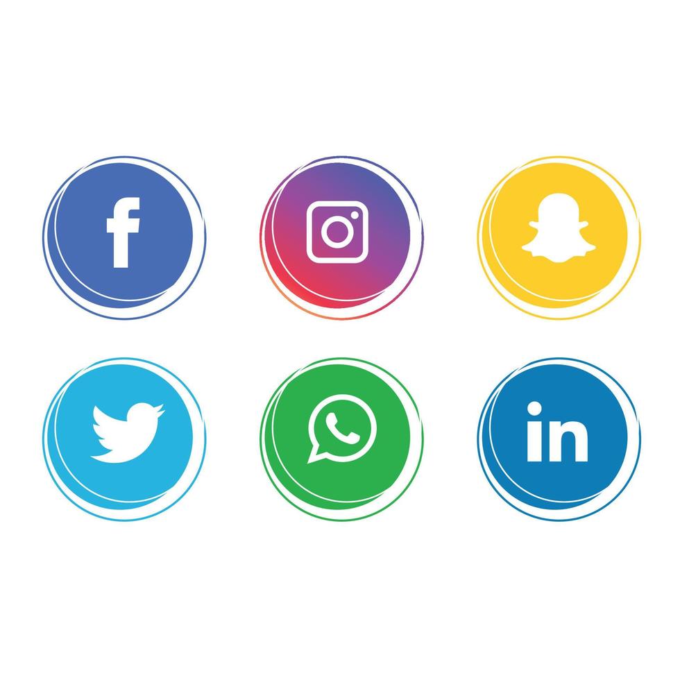 tecnología de iconos planos de redes sociales, red. venta de cara sonriente de grupo de fondo. compartir, me gusta, ilustración vectorial twitter, youtube, whatsapp, snapchat, facebook, instagram, tiktok, tok vector