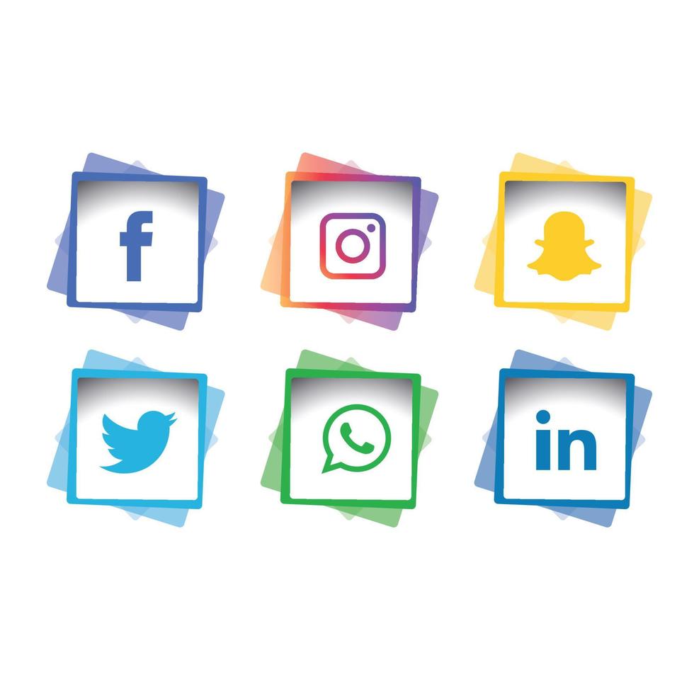 tecnología de iconos planos de redes sociales, red. venta de cara sonriente de grupo de fondo. compartir, me gusta, ilustración vectorial twitter, youtube, whatsapp, snapchat, facebook, instagram, tiktok, tok vector