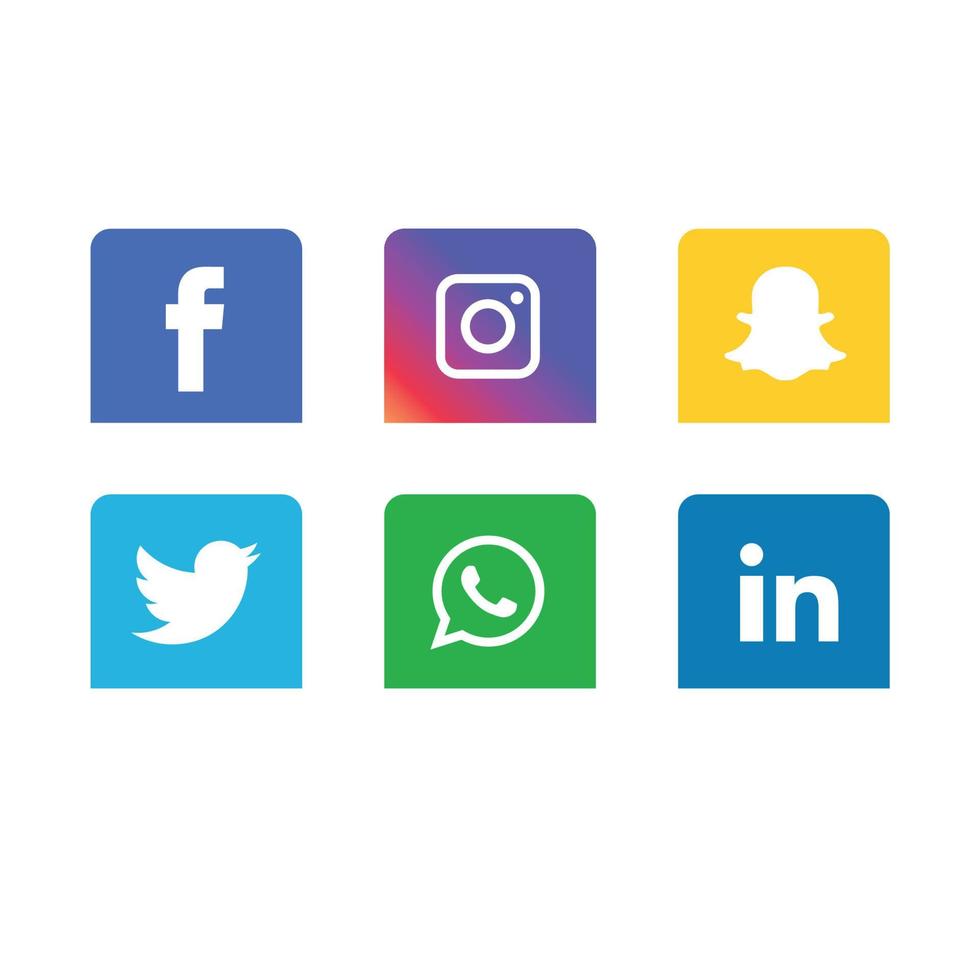 tecnología de iconos planos de redes sociales, red. venta de cara sonriente de grupo de fondo. compartir, me gusta, ilustración vectorial twitter, youtube, whatsapp, snapchat, facebook, instagram, tiktok, tok vector