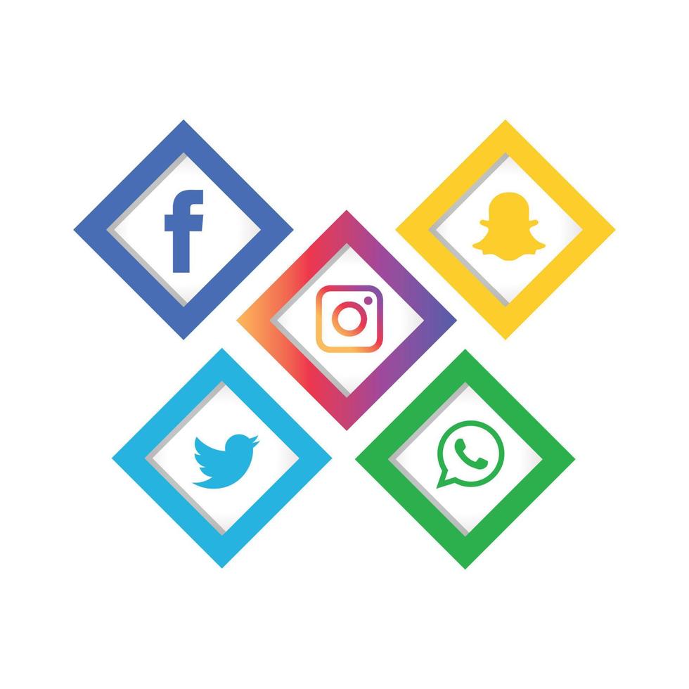 tecnología de iconos planos de redes sociales, red. venta de cara sonriente de grupo de fondo. compartir, me gusta, ilustración vectorial twitter, youtube, whatsapp, snapchat, facebook, instagram, tiktok, tok vector