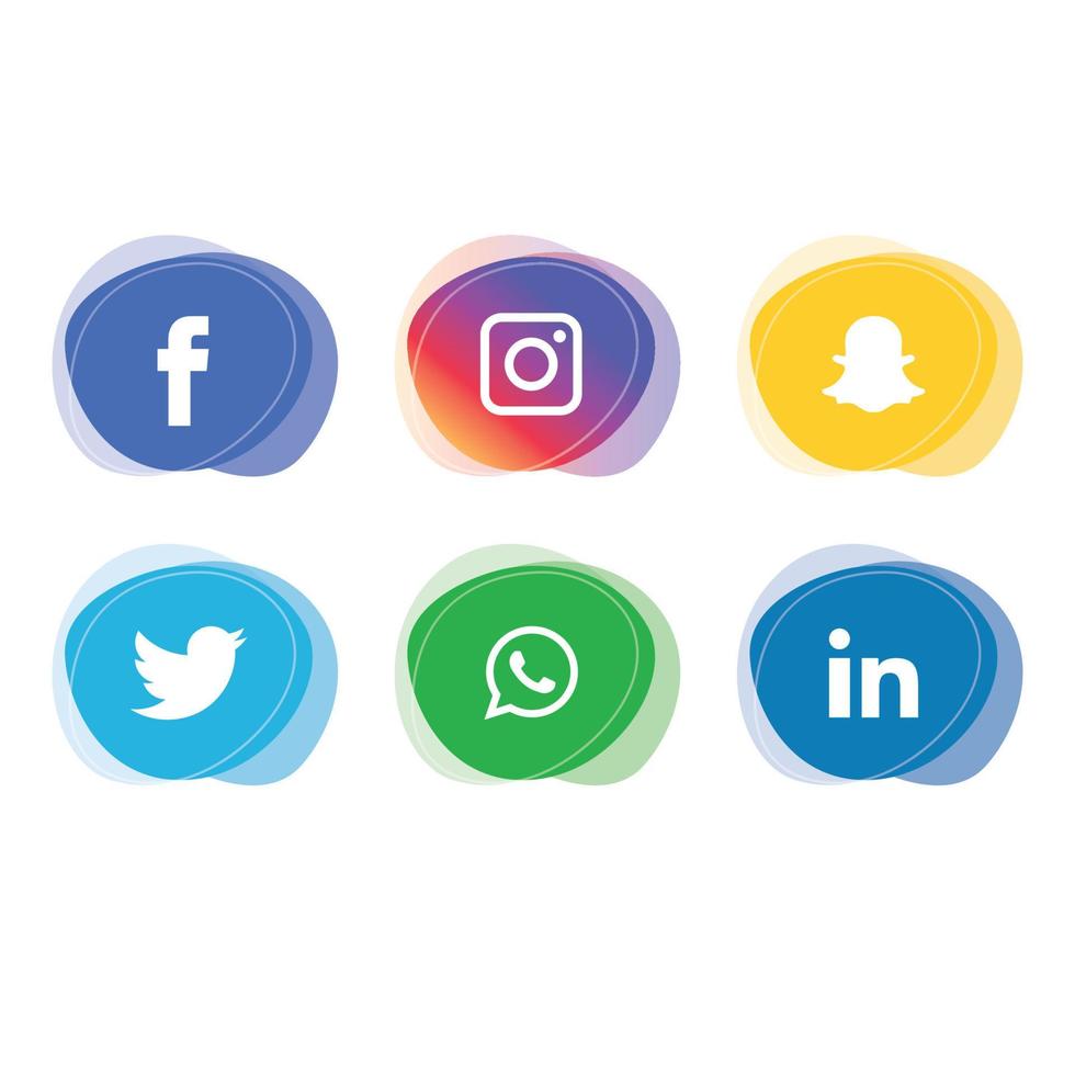 tecnología de iconos planos de redes sociales, red. venta de cara sonriente de grupo de fondo. compartir, me gusta, ilustración vectorial twitter, youtube, whatsapp, snapchat, facebook, instagram, tiktok, tok vector