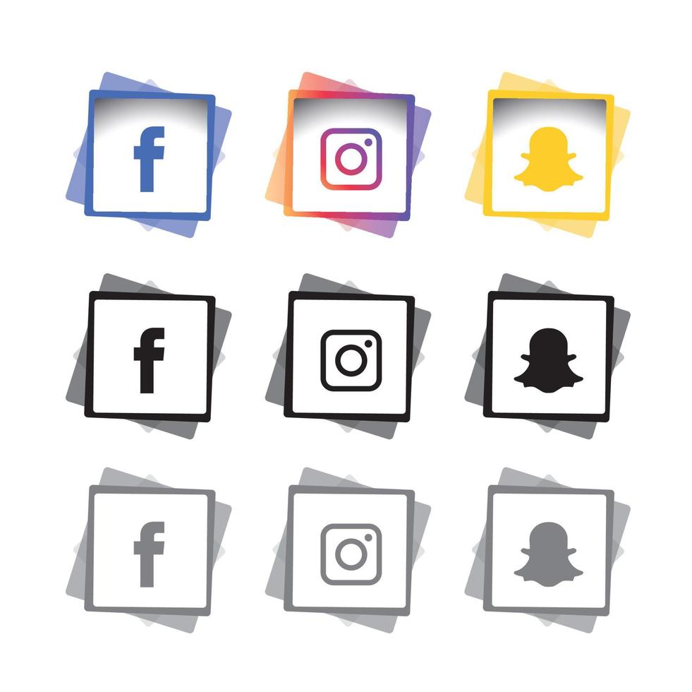 tecnología de iconos planos de redes sociales, red. venta de cara sonriente de grupo de fondo. compartir, me gusta, ilustración vectorial twitter, youtube, whatsapp, snapchat, facebook, instagram, tiktok, tok vector