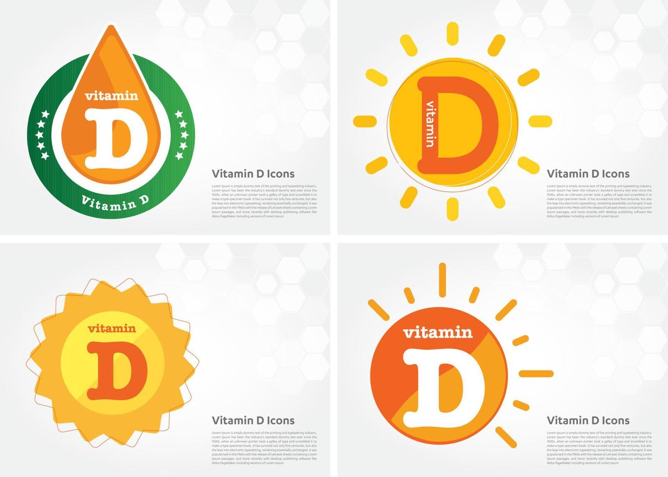 Vitamin D icon Drop collection set, cholecalciferol. golden drop Vitamin complex drop. Medical for heath Vector illustration