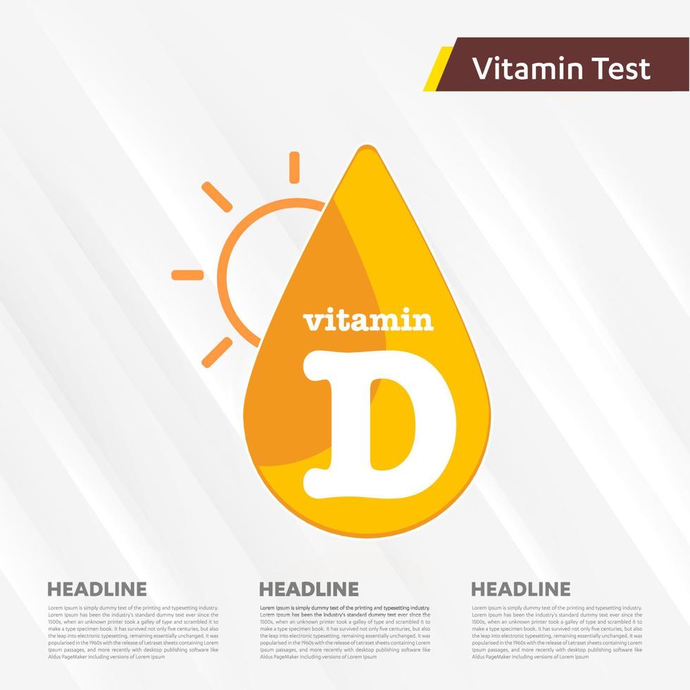 Vitamin D icon Drop collection set, cholecalciferol. golden drop Vitamin complex drop. Medical for heath Vector illustration