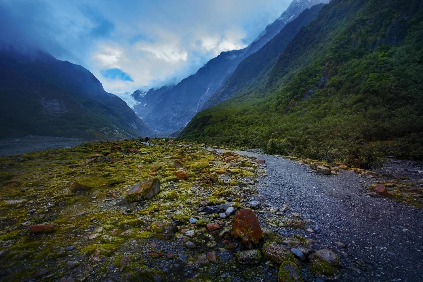 wide angle of franze josef glacier most popular traveling destination