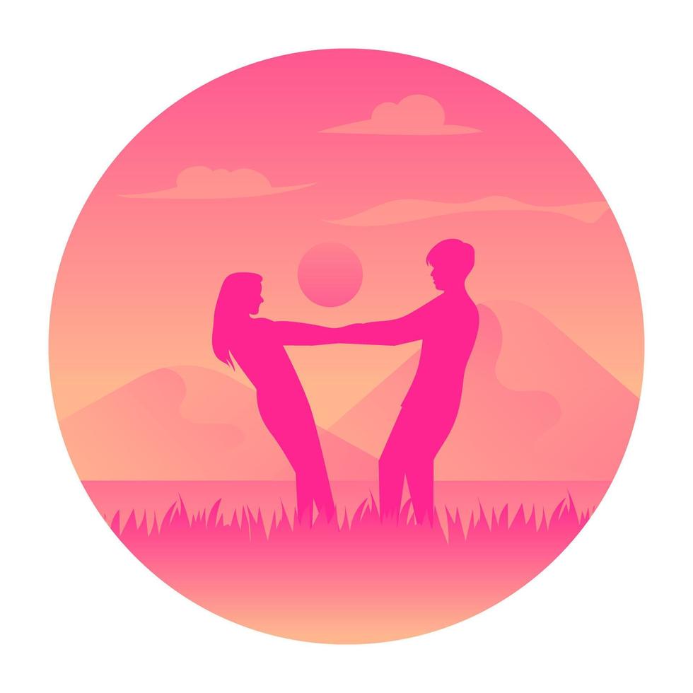 Couple In Sunset vector