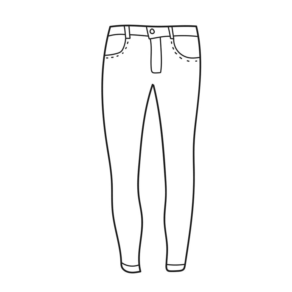 tipo de moda de icono de silueta de pantalones de mujer. estilo de  pictograma de boceto de pantalones de mezclilla de mujer. plantilla  diferente icono de pantalones de algodón femenino casual. ilustración