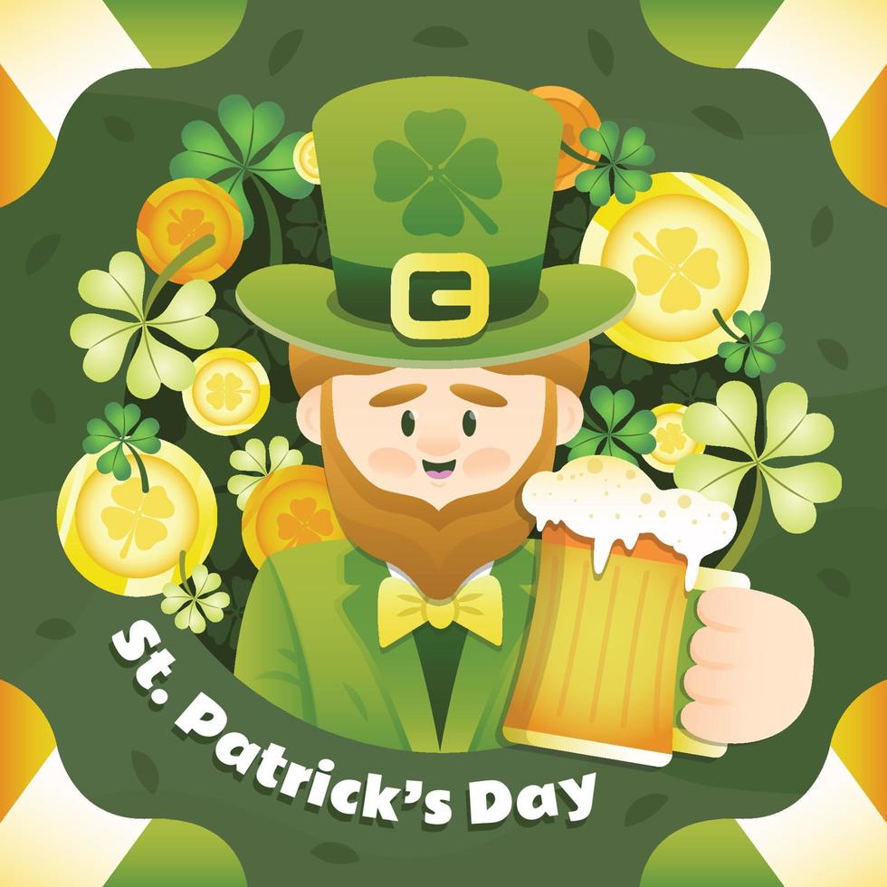 Green St. Patrick Day Background Template vector