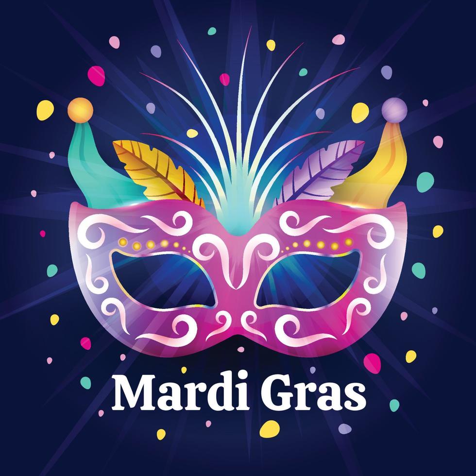 Mardi Gras con plantilla de fondo de máscara vector