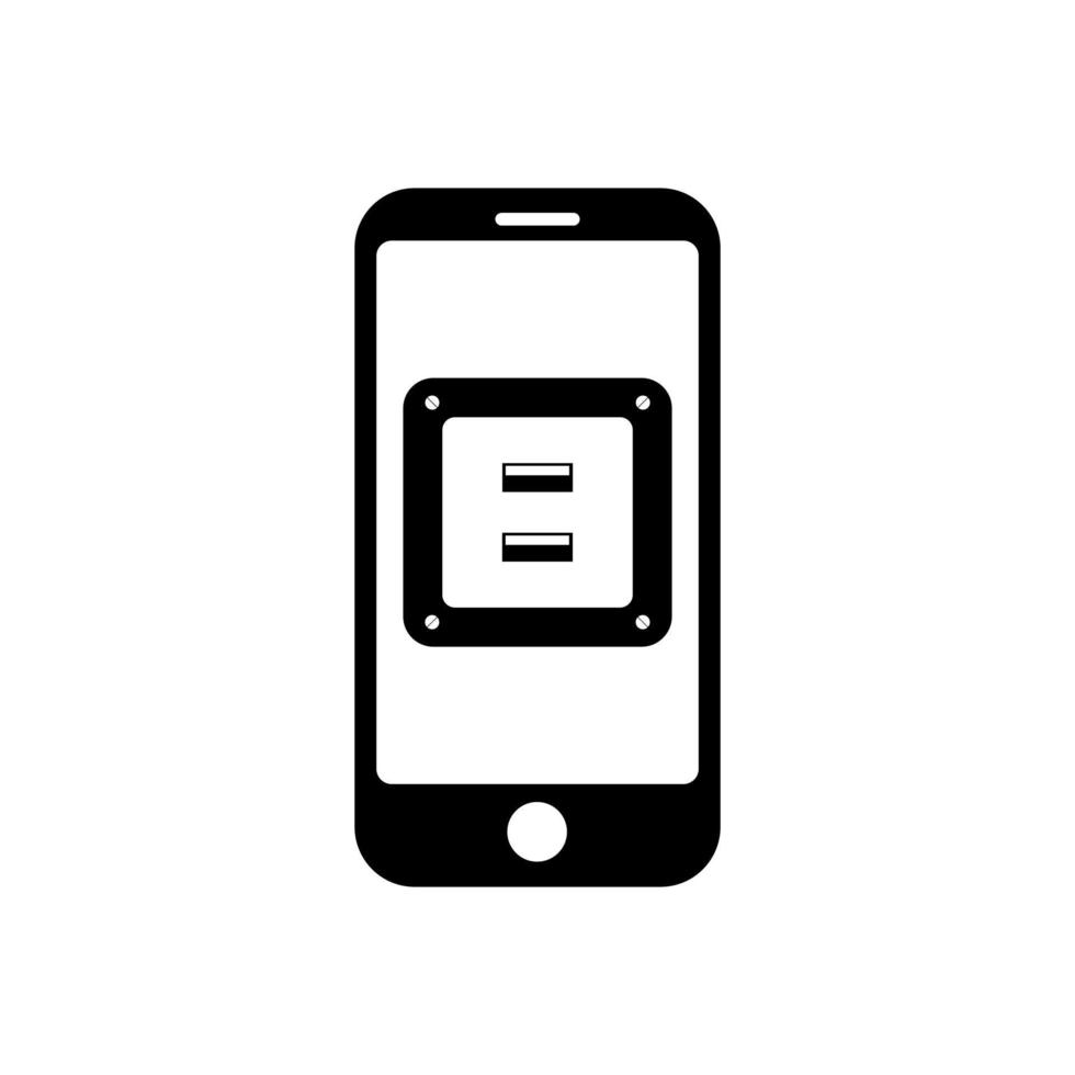 Phone with socket plug icon symbol for app and web vector