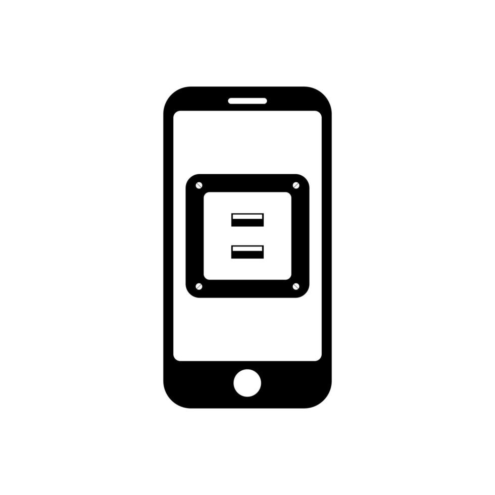 teléfono con símbolo de icono de enchufe para aplicación y web vector