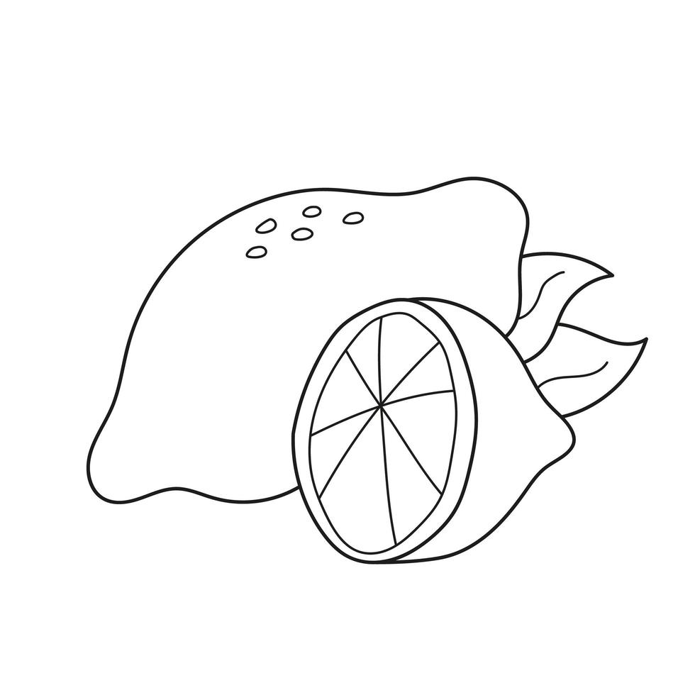 Simple coloring page. Coloring Book Cartoon Illustration of Funny Lemon ...