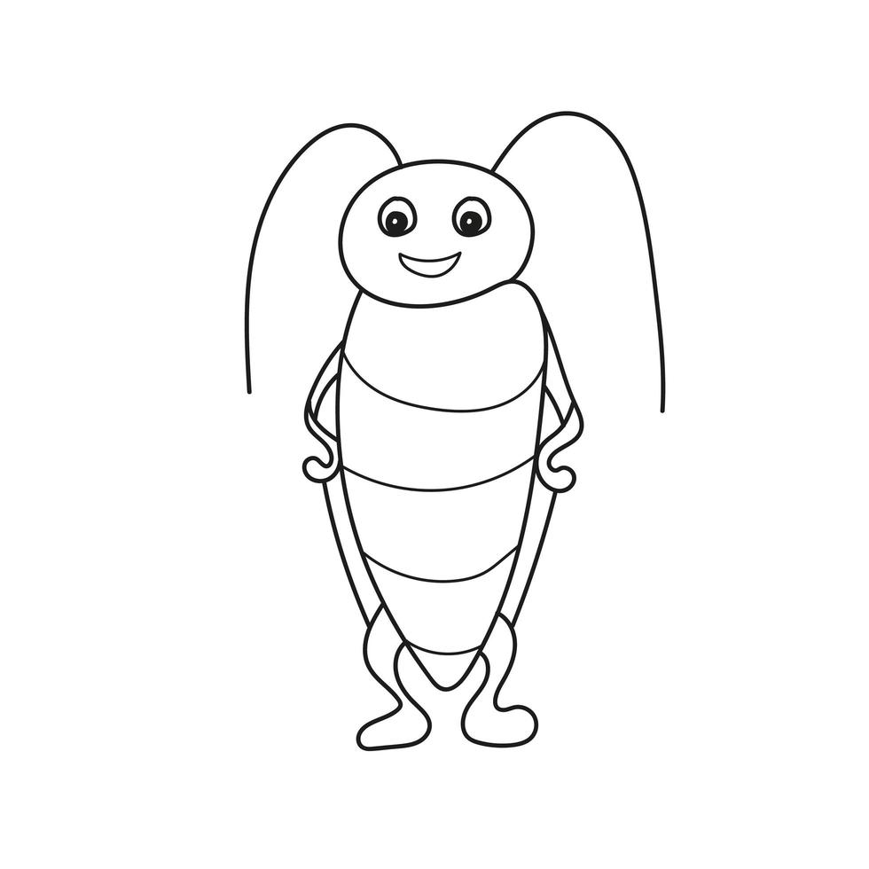 Simple coloring page. Outlined beetle. Vector line art illustration