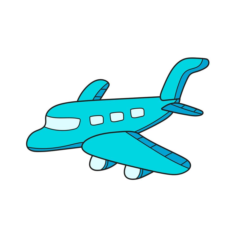 Simple cartoon icon. Plane isolated on white vector