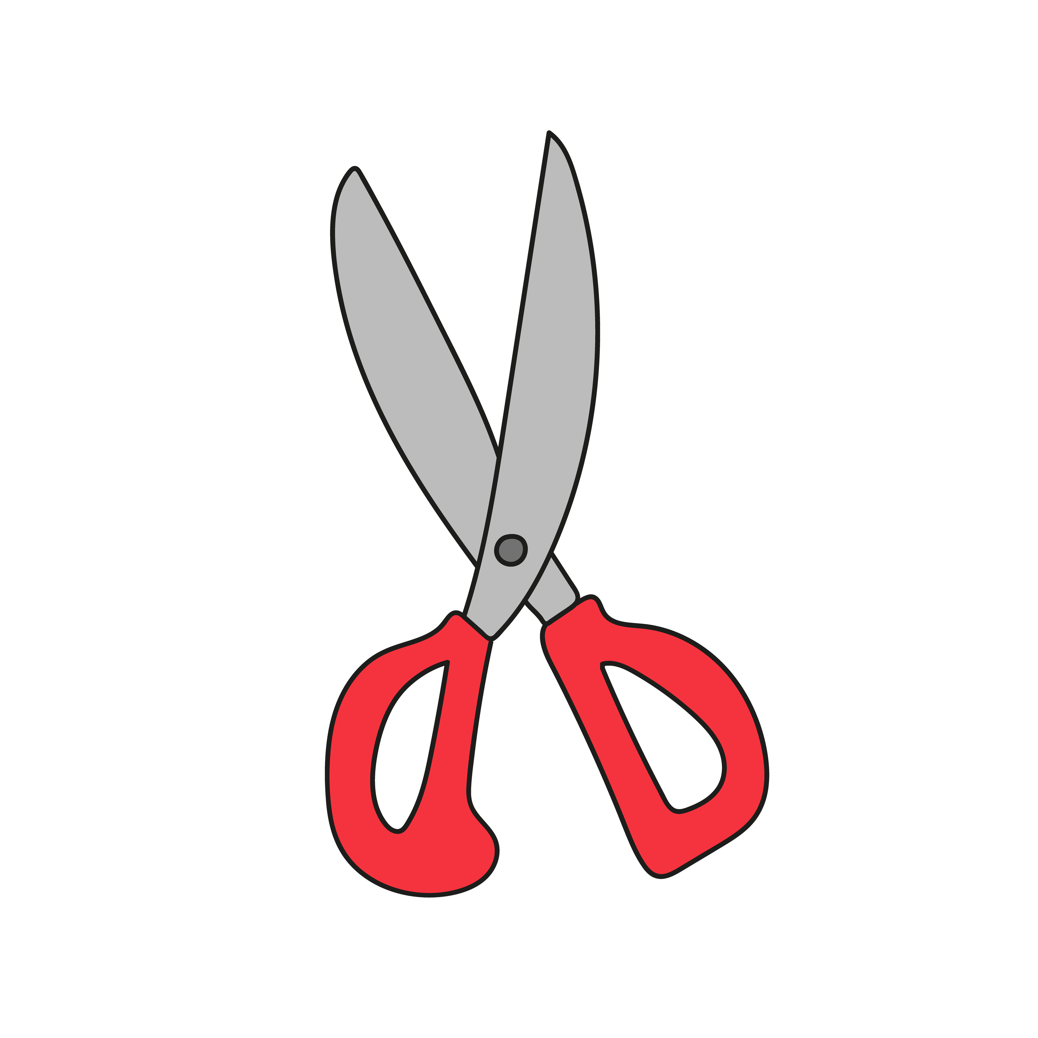 Simple cartoon icon. Scissors on a white background. Cartoon vector 4606141  Vector Art at Vecteezy
