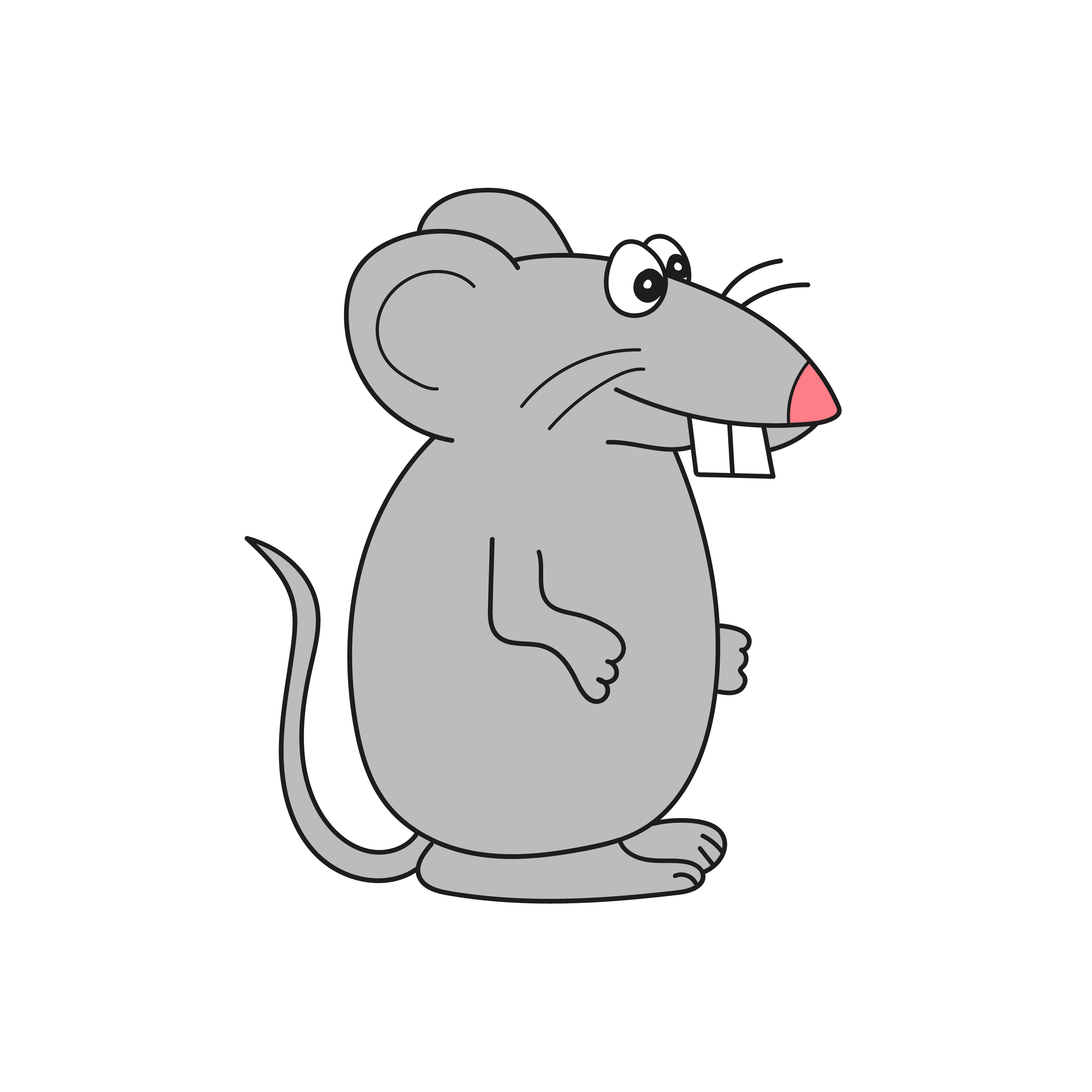 Simple cartoon icon. Vector illustration of a cute rat, mouse 4606147  Vector Art at Vecteezy