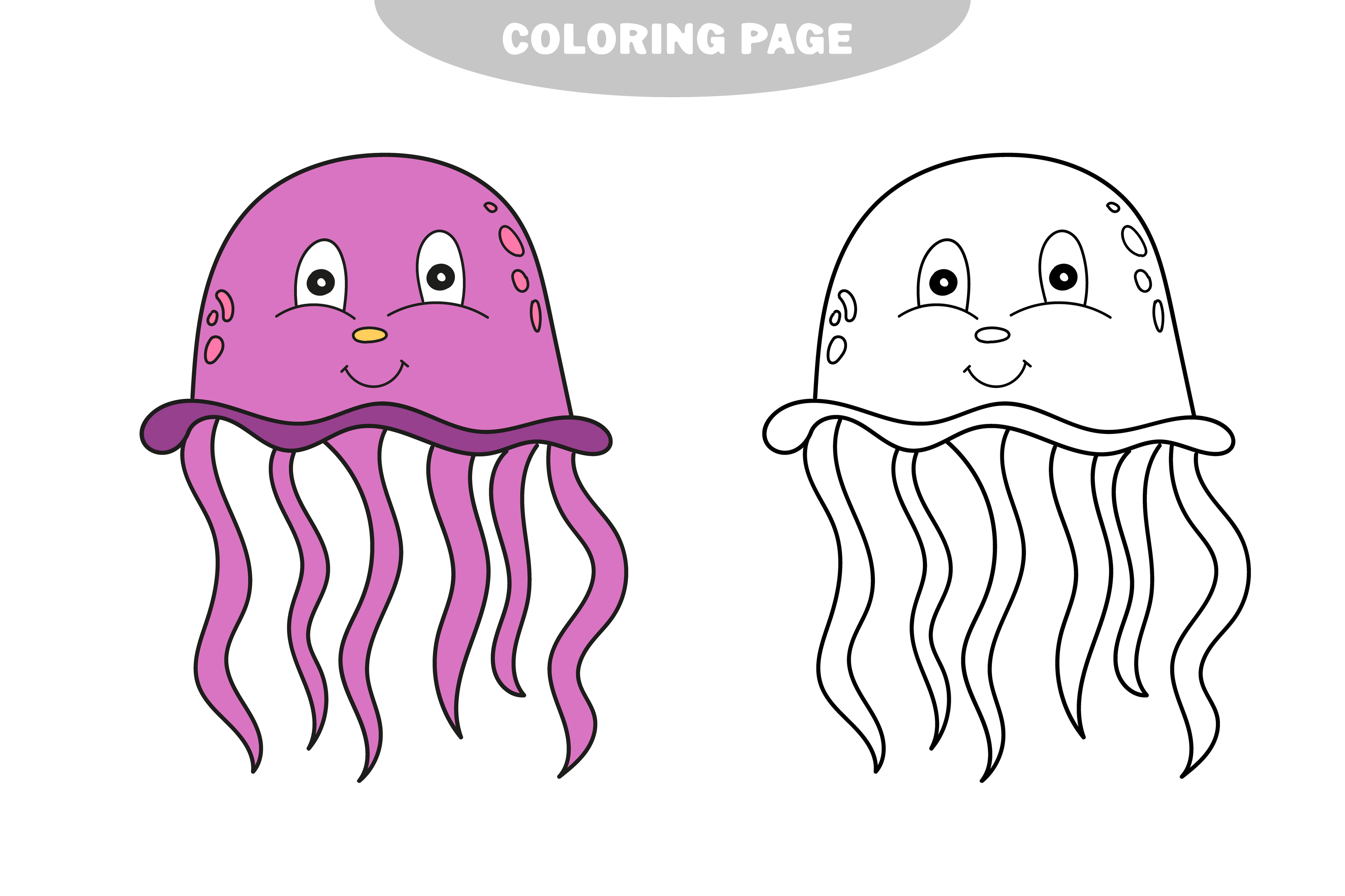 Simple coloring page. Vector drawing worksheet for preschool ...