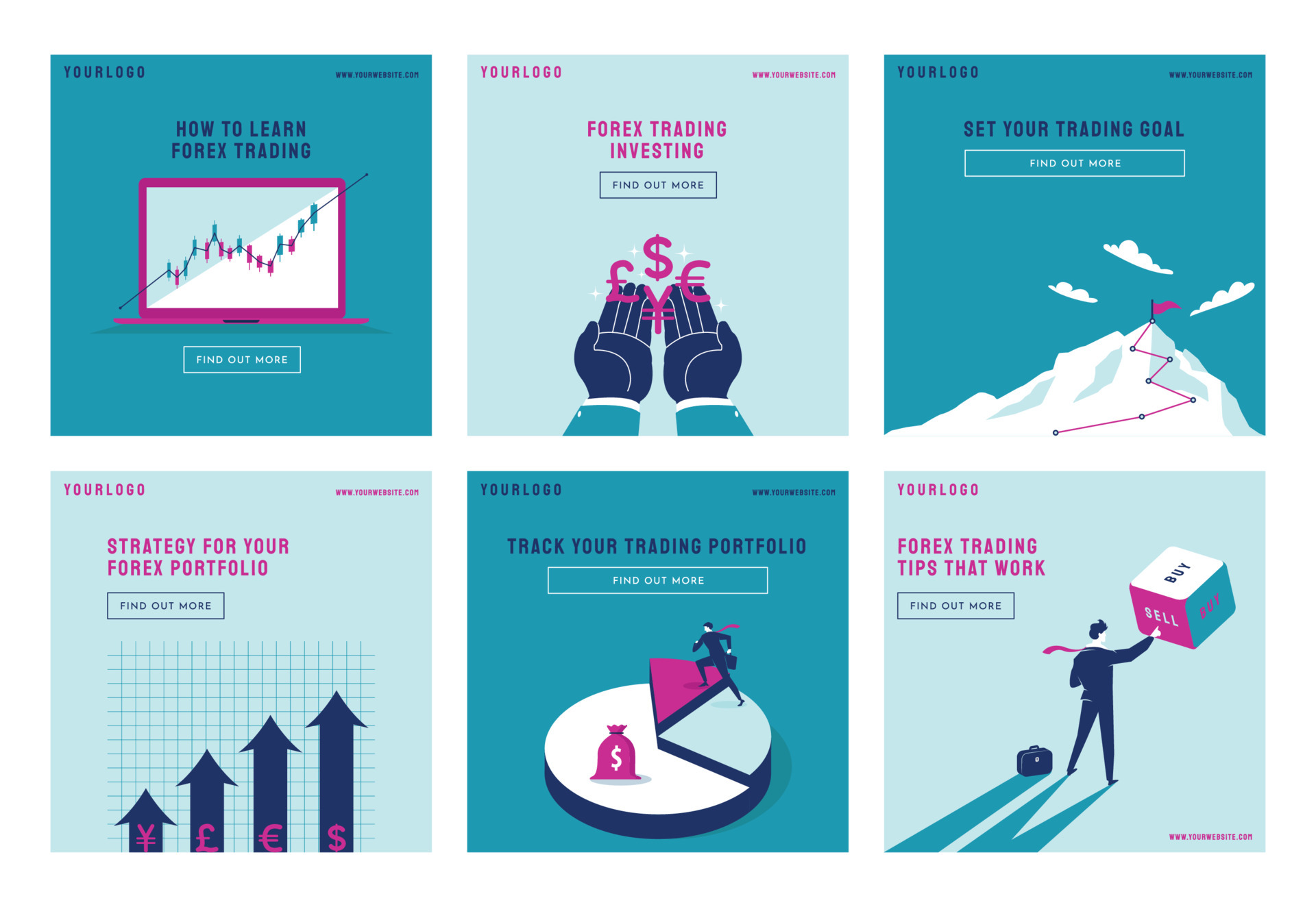 Financial investment social media post collection vector illustration 4606191 Vector Art at Vecteezy