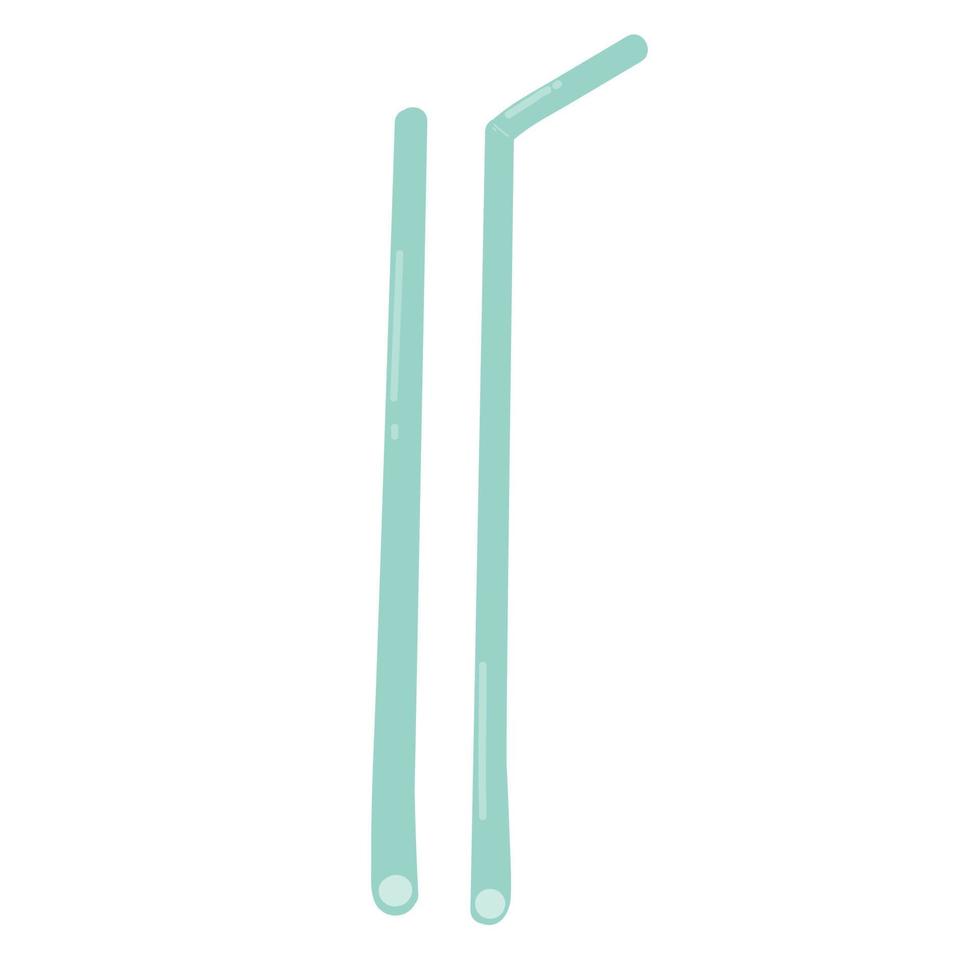 reusable steel drinking straw in metallic color. Metal drinking straws. eco friendly, zero waste vector