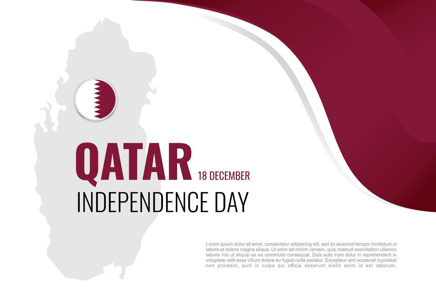 cartel de banner de fondo del día de la independencia de qatar para la celebración del 18 de noviembre. vector