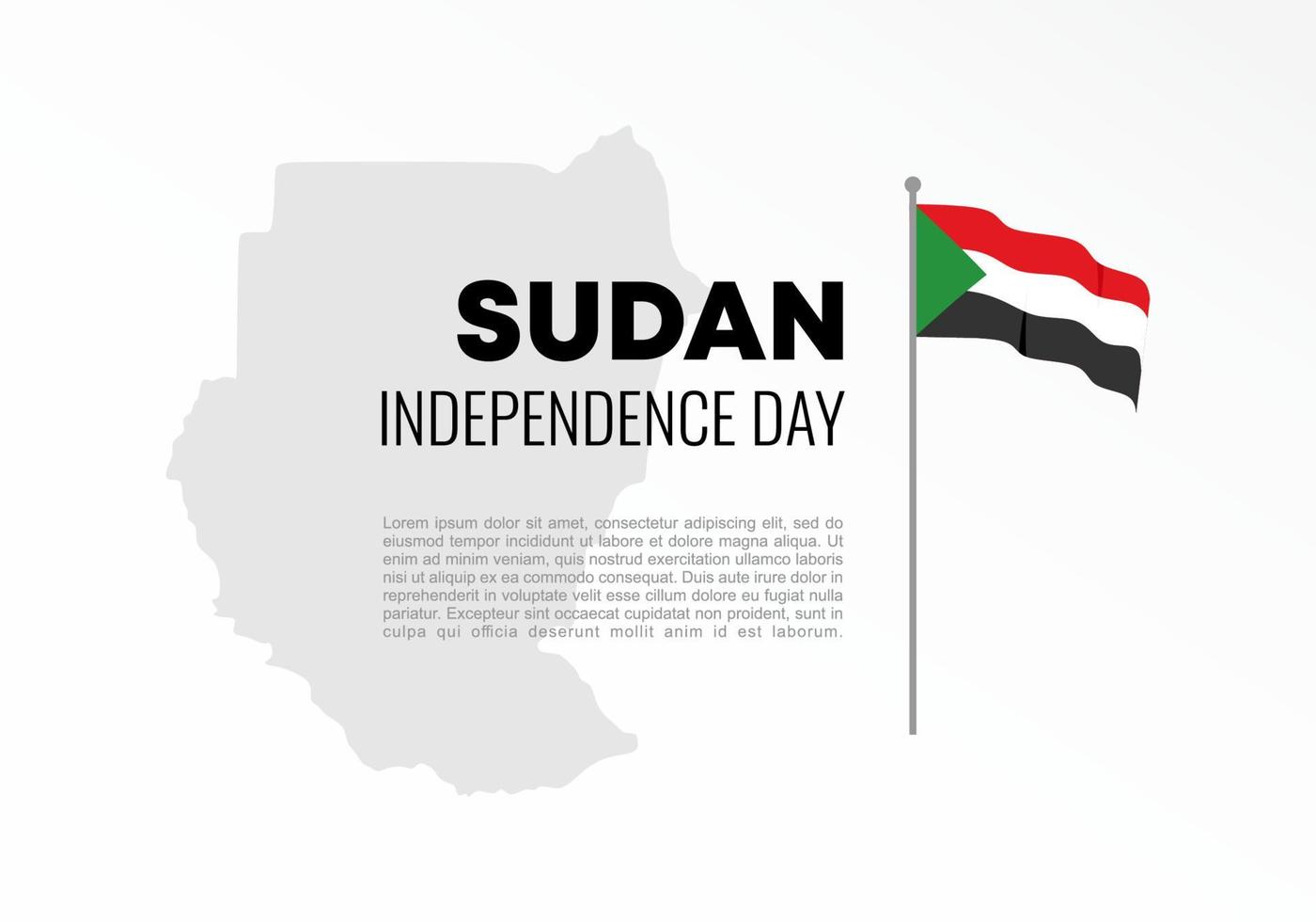 Cartel del día de la independencia de Sudán para la celebración del 1 de enero. vector