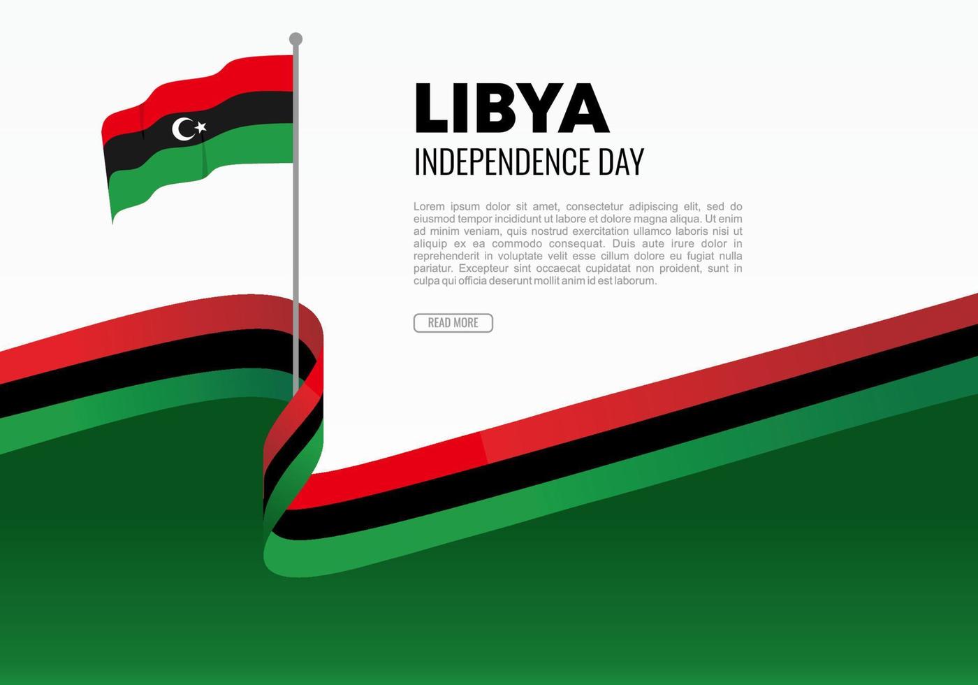 Cartel de banner de fondo del día de la independencia de Libia para la celebración del 24 de diciembre. vector