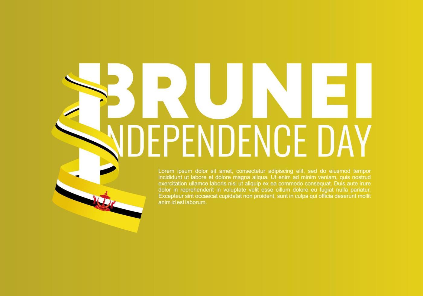 cartel del día de la independencia de brunei para la celebración del 23 de febrero. vector