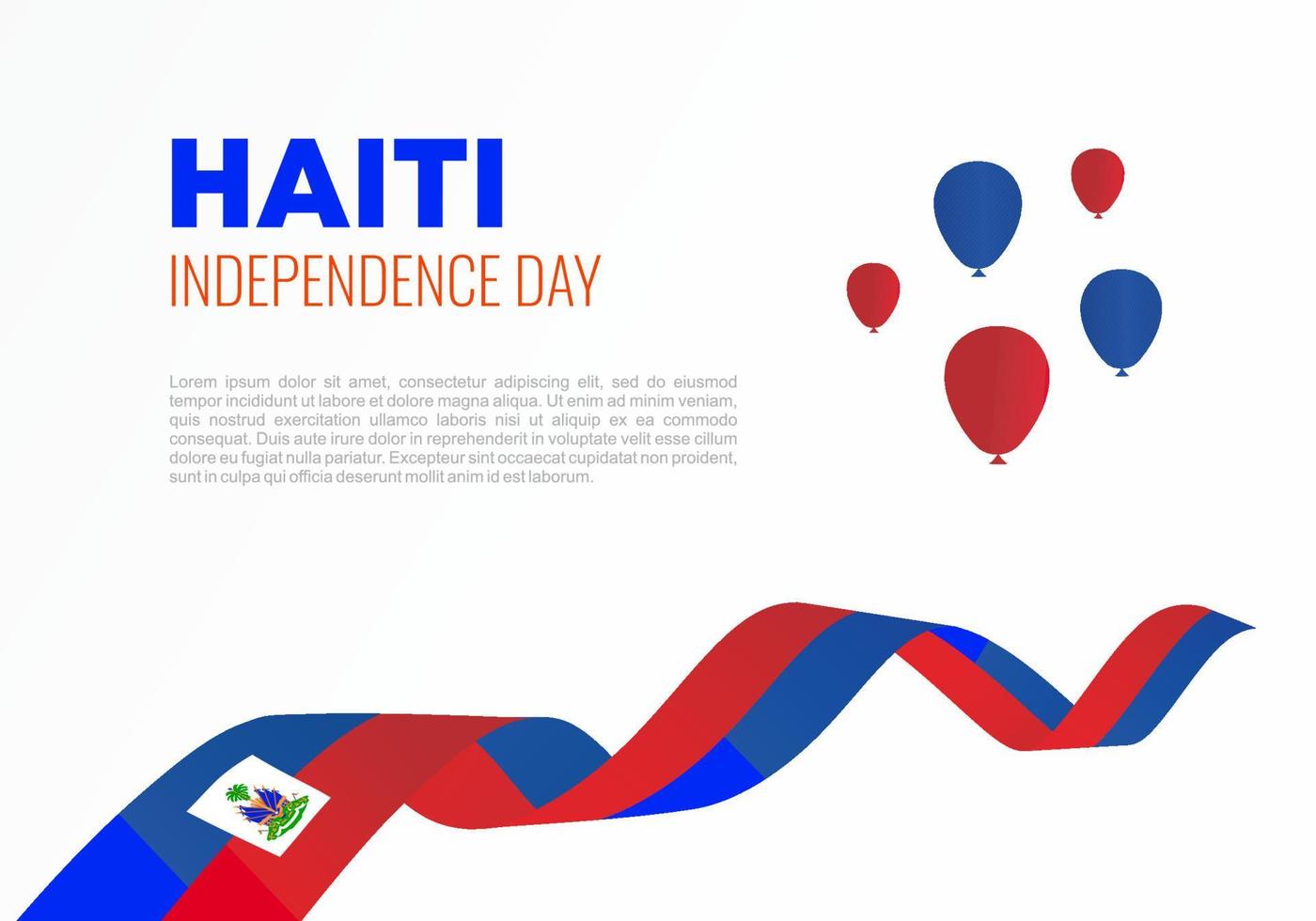 Haiti independence day poster for celebration on January 1 st. vector