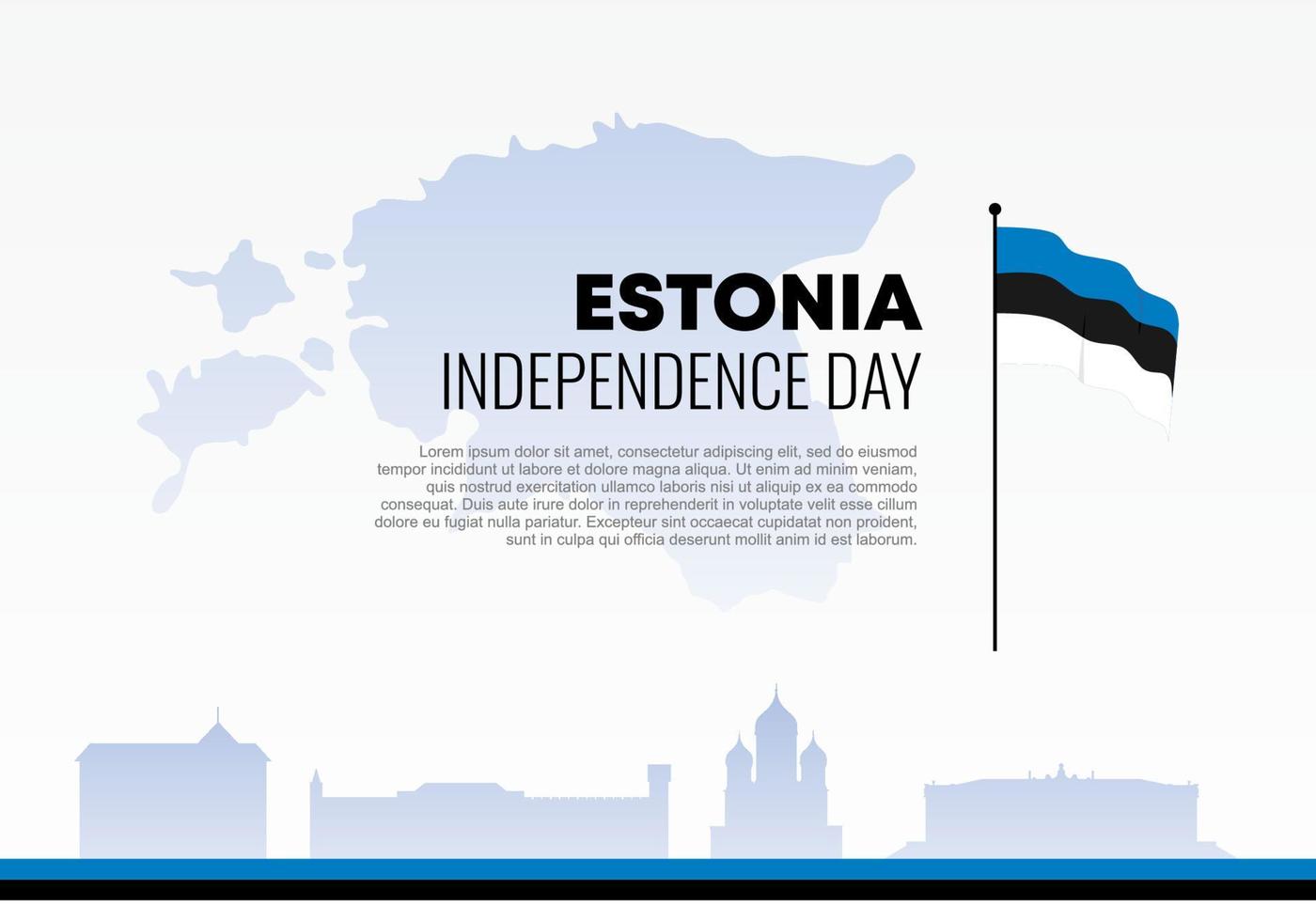 Estonia independence day for national celebration on February 24 th. vector