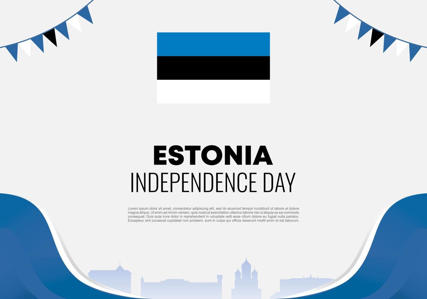 Estonia independence day for national celebration on February 24 th. vector