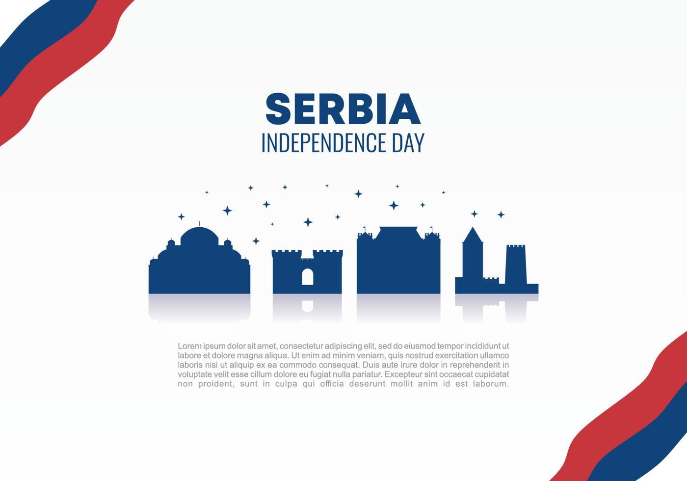 día de la independencia de serbia para la celebración el 15 y 16 de febrero. vector