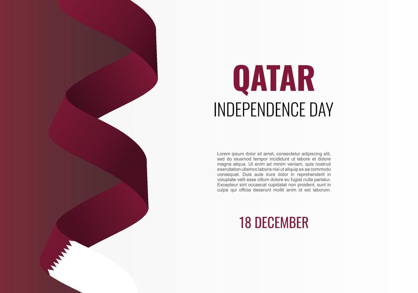 cartel de banner de fondo del día de la independencia de qatar para la celebración del 18 de noviembre. vector