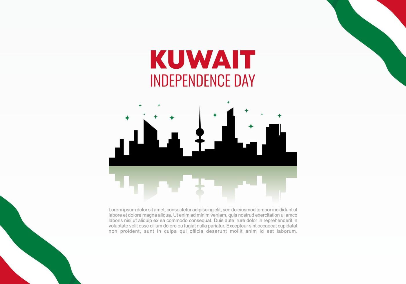 Kuwait independence day for national celebration on February 25 th. vector