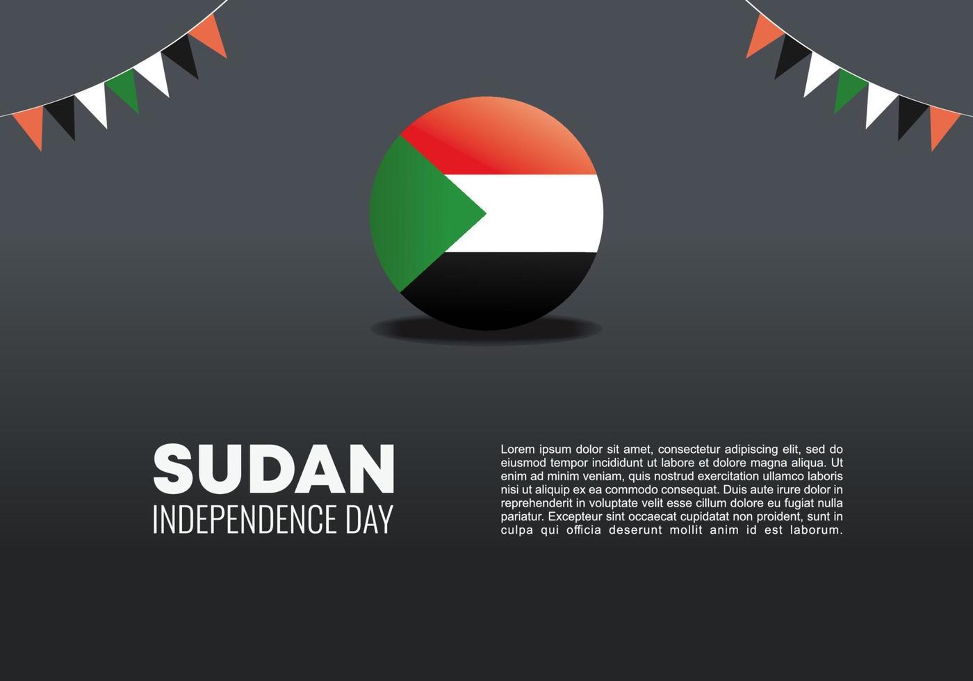 Cartel del día de la independencia de Sudán para la celebración del 1 de enero. vector