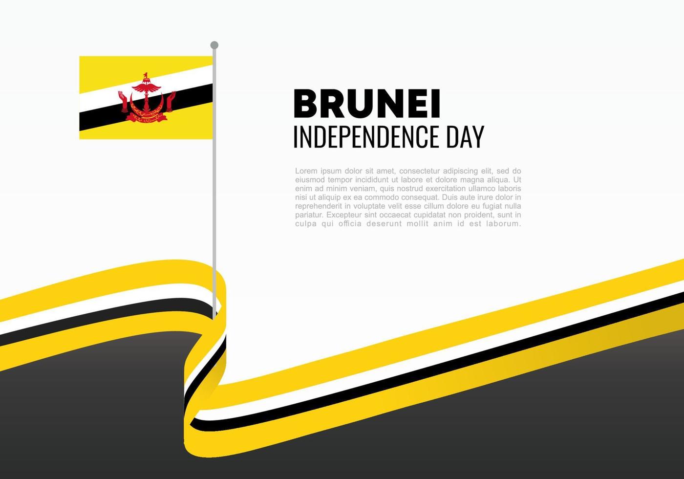 cartel del día de la independencia de brunei para la celebración del 23 de febrero. vector