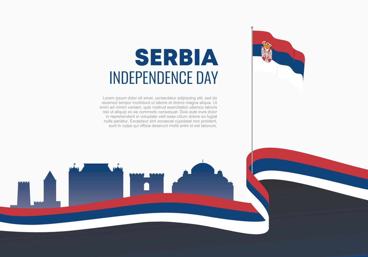 Serbia independence day for celebration on February 15 and 16 th. vector