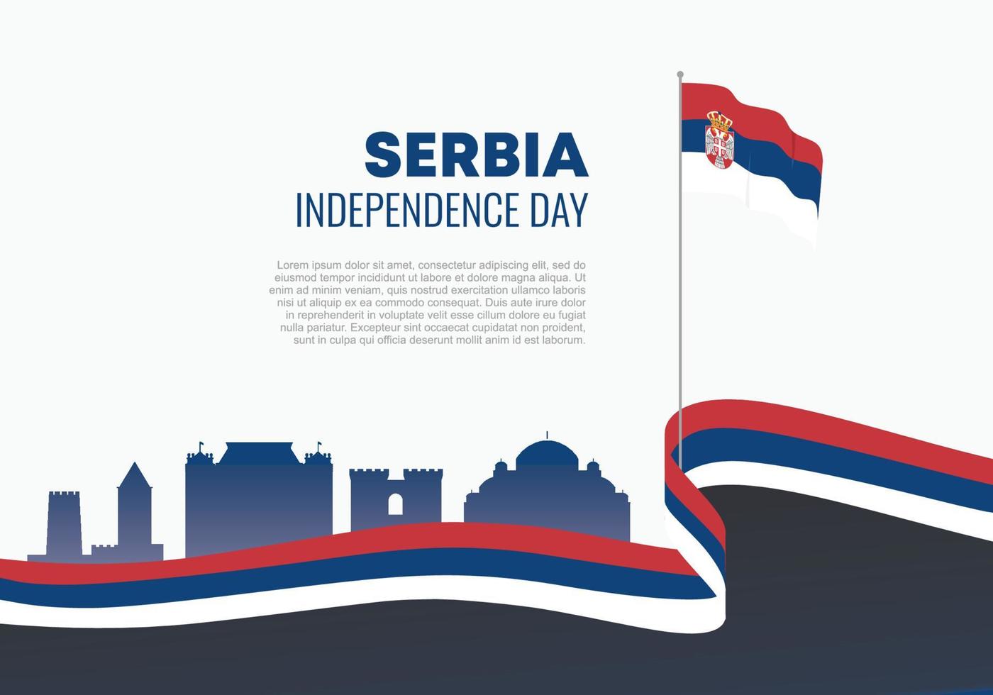 día de la independencia de serbia para la celebración el 15 y 16 de febrero. vector