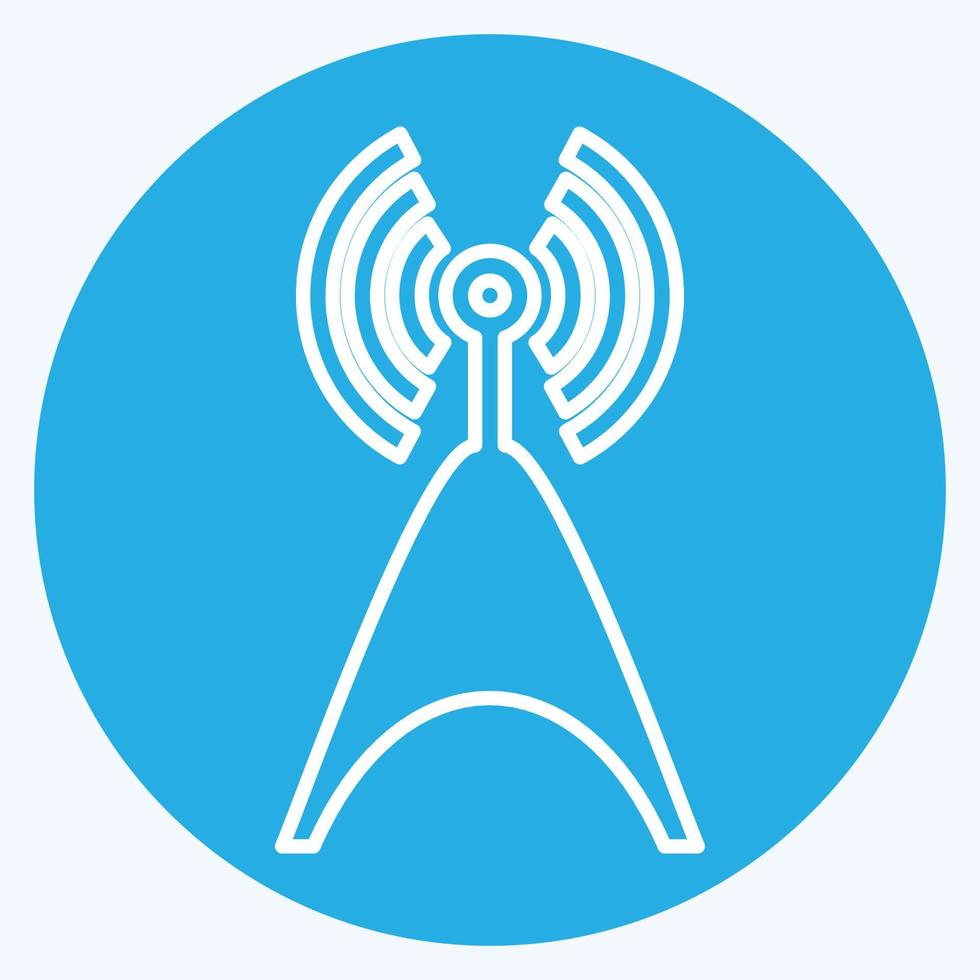 Icon Telecom Tower - Blue Eyes Style,Simple illustration,Editable stroke vector