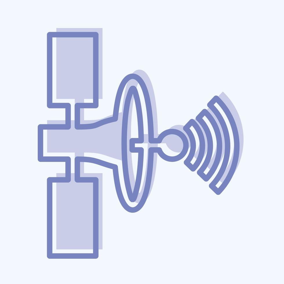Icon Satellite - Two Tone Style,Simple illustration,Editable stroke vector