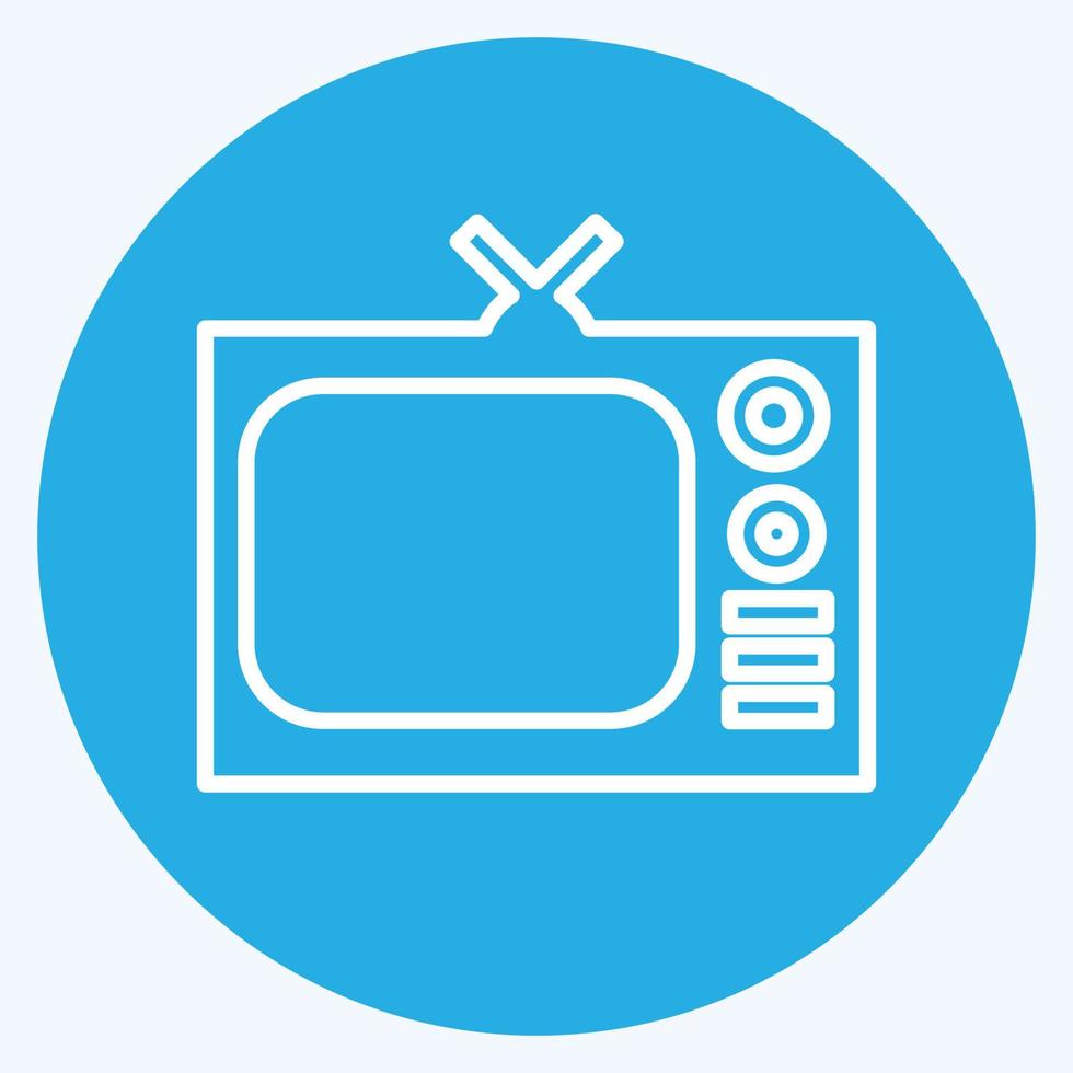 Icon TV - Blue Eyes Style,Simple illustration,Editable stroke vector