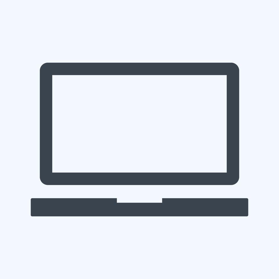 Icon Laptop - Glyph Style,Simple illustration,Editable stroke vector