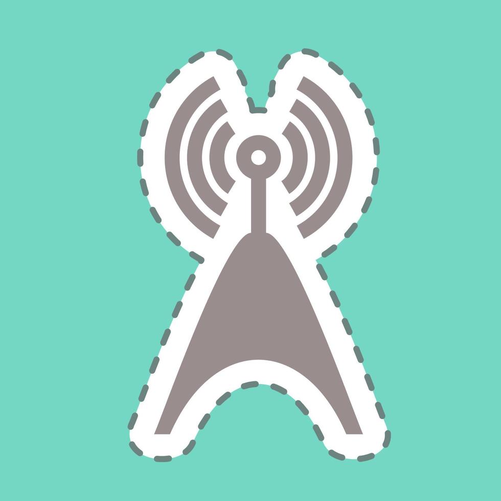 Sticker Telecom Tower - Line Cut,Simple illustration,Editable stroke vector