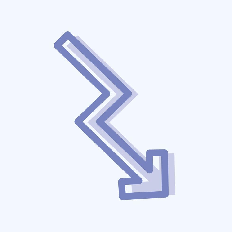 Icon Trending Down - Two Tone Style - Simple illustration,Editable stroke vector
