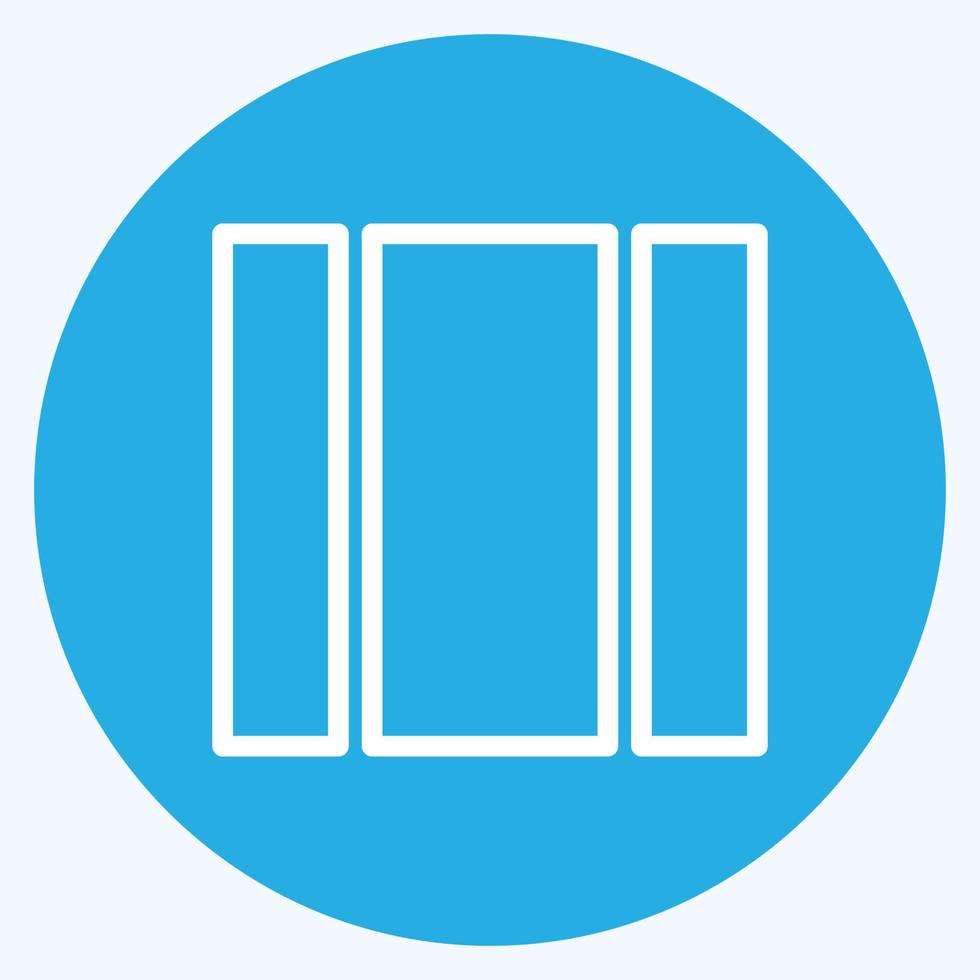 columna de vista de icono - estilo de ojos azules - ilustración simple, trazo editable vector