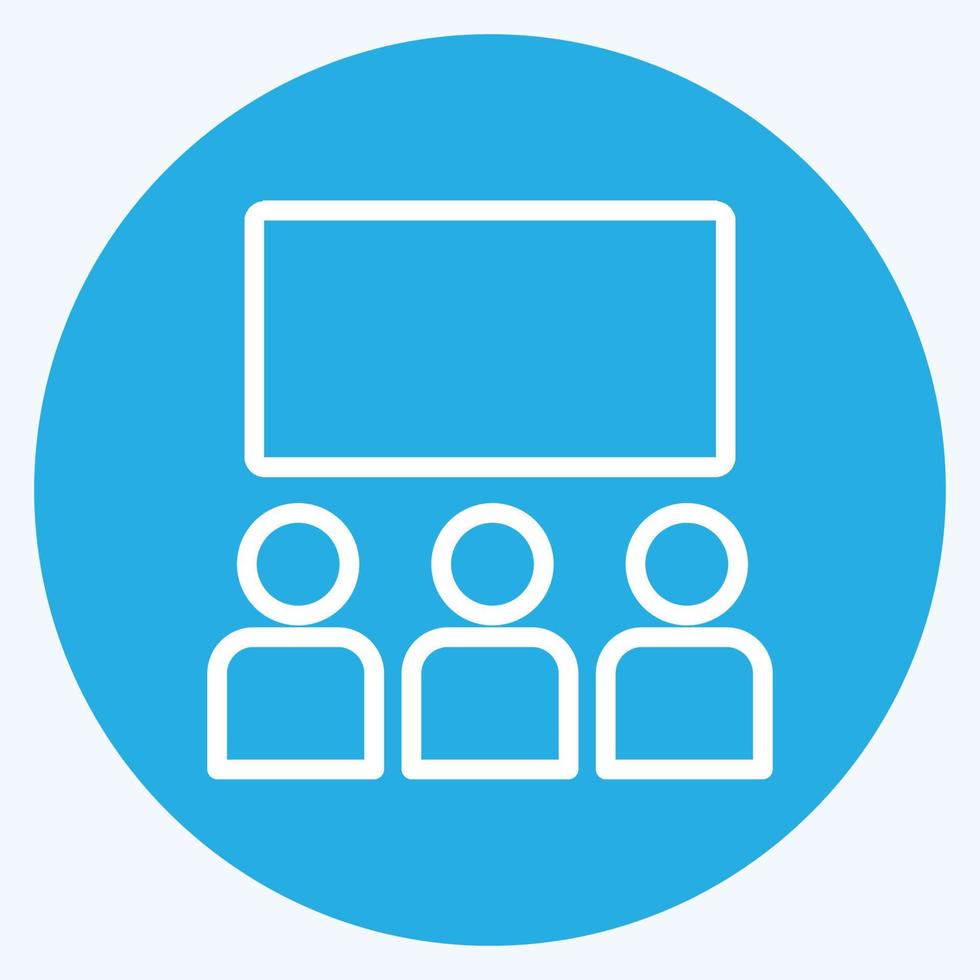 Icon Theaters - Blue Eyes Style - Simple illustration,Editable stroke vector