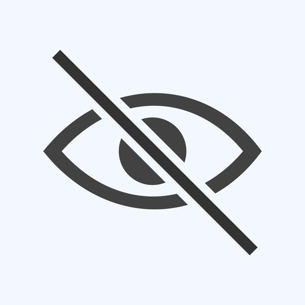 Icon Visibility Off - Glyph Style - Simple illustration,Editable stroke vector