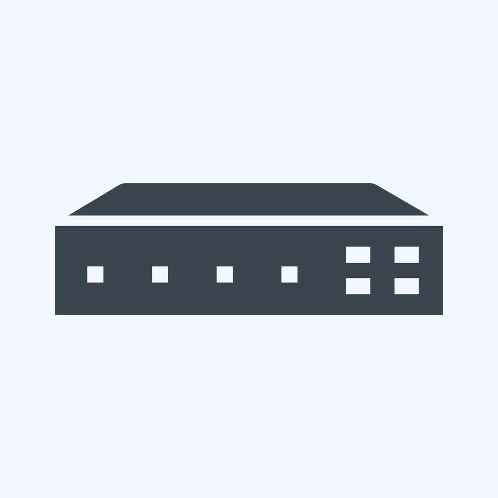 interruptor de red de iconos: estilo de glifo, ilustración simple, trazo editable vector