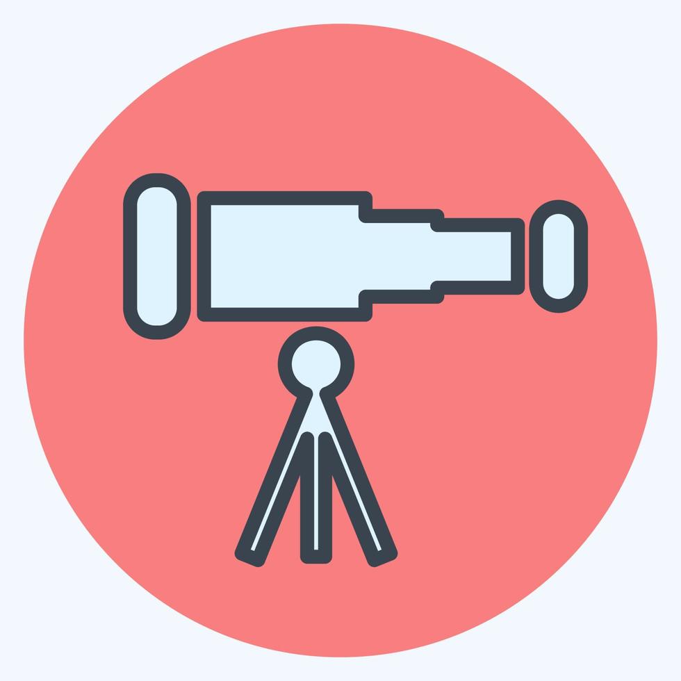 Icon Telescope - Color Mate Style,Simple illustration,Editable stroke vector