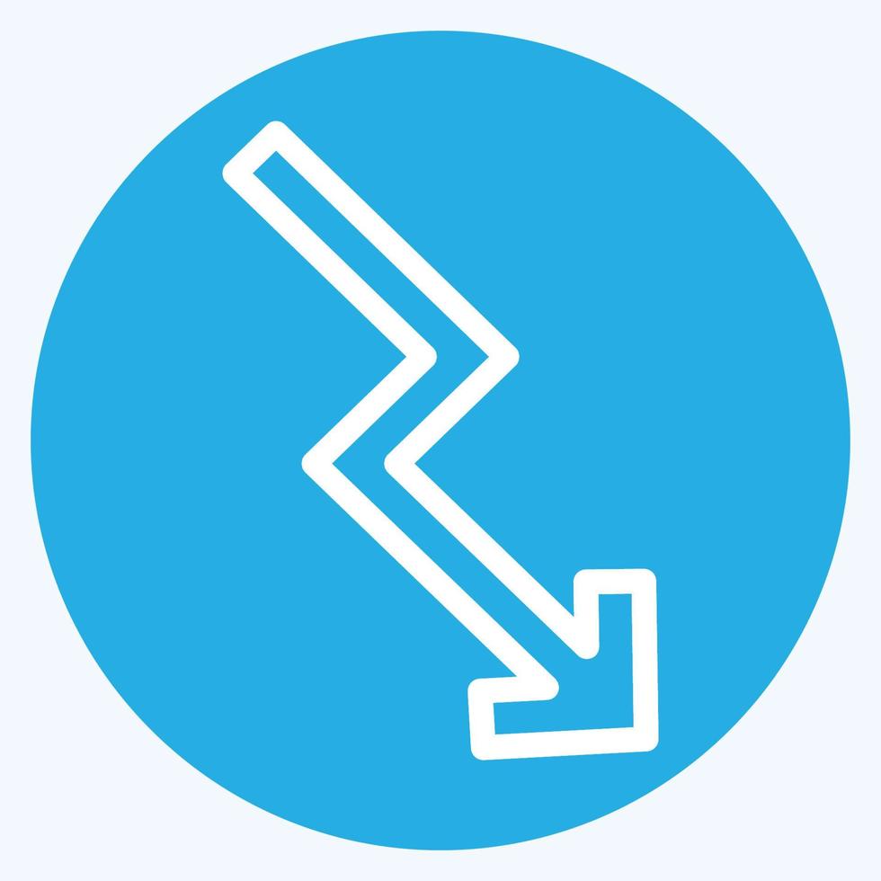 Icon Trending Down - Blue Eyes Style - Simple illustration,Editable stroke vector